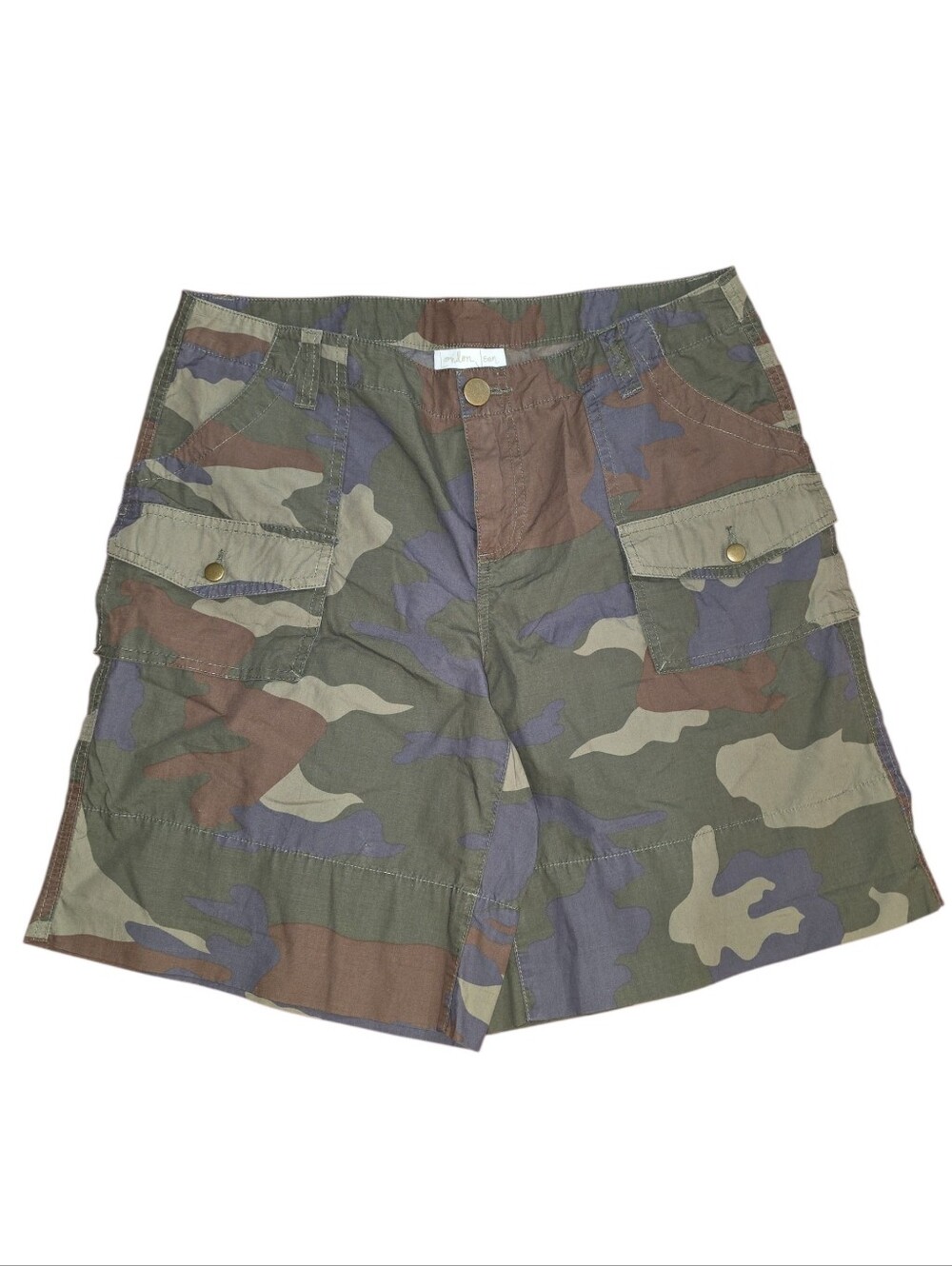 Victoria's Secret London Jean Woman Camo Cargo Shorts Size 12 Cotton Green
